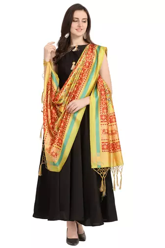 Digital print assam silk dupatta for women and girls to wear on gown chaniya choli kurti etc