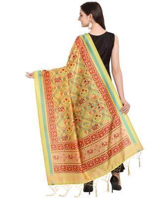 Digital print assam silk dupatta for women and girls to wear on gown chaniya choli kurti etc 3