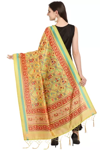 Digital print assam silk dupatta for women and girls to wear on gown chaniya choli kurti etc