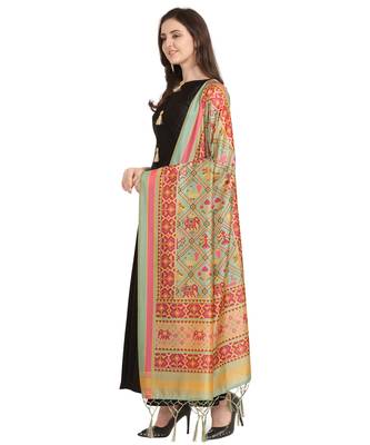 Digital print assam silk dupatta for women and girls to wear on gown chaniya choli kurti etc 1