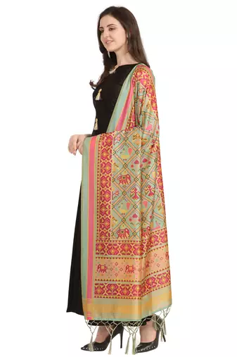 Digital print assam silk dupatta for women and girls to wear on gown chaniya choli kurti etc