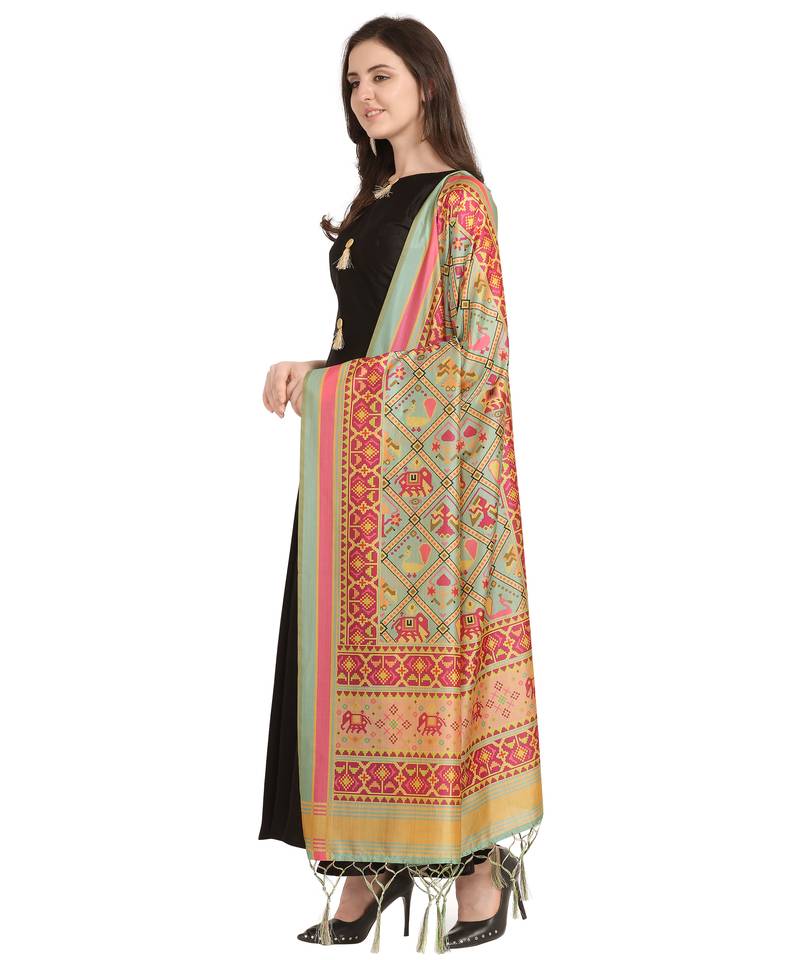 Digital print assam silk dupatta for women and girls to wear on gown chaniya choli kurti etc