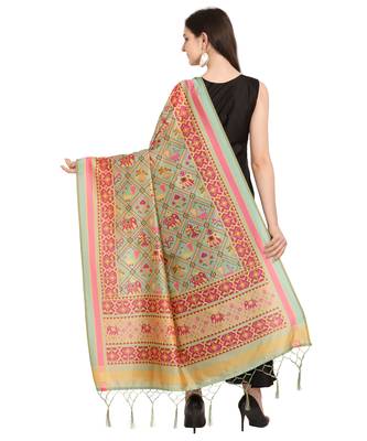 Digital print assam silk dupatta for women and girls to wear on gown chaniya choli kurti etc 3