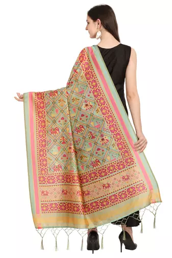 Digital print assam silk dupatta for women and girls to wear on gown chaniya choli kurti etc