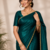 Dark Green Color alpha with beads hand work rich border work Chiffon Saree