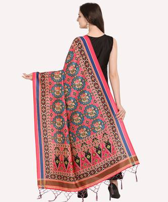 Digital print assam silk dupatta for women and girls to wear on gown chaniya choli kurti etc 3