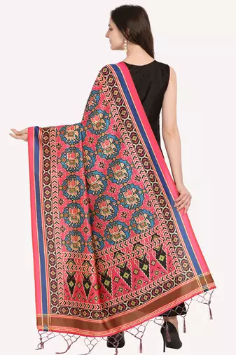 Digital print assam silk dupatta for women and girls to wear on gown chaniya choli kurti etc