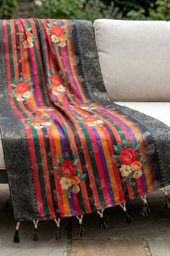 Jequared silk stall printed ethnic wear dupatta