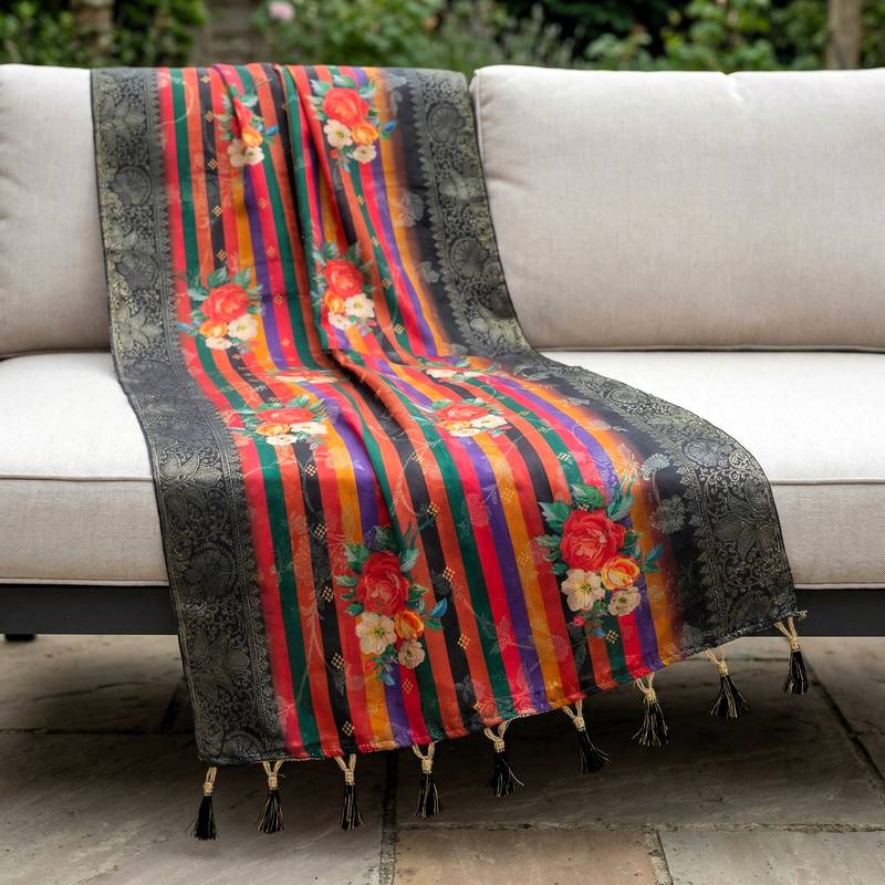 Jequared silk stall printed ethnic wear dupatta