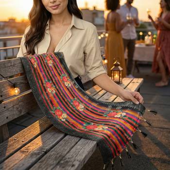 Jequared silk stall printed ethnic wear dupatta 2