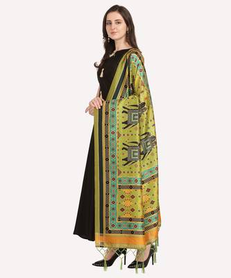 Digital print assam silk dupatta for women and girls to wear on gown chaniya choli kurti etc 1