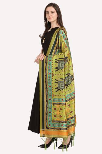 Digital print assam silk dupatta for women and girls to wear on gown chaniya choli kurti etc