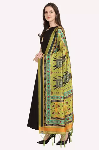 Digital print assam silk dupatta for women and girls to wear on gown chaniya choli kurti etc