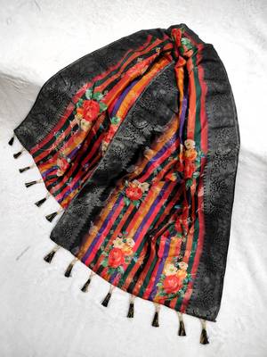 Jequared silk stall printed ethnic wear dupatta 4
