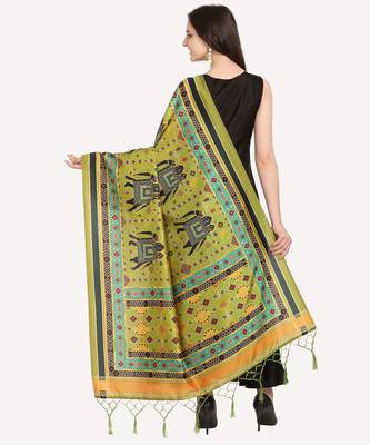 Digital print assam silk dupatta for women and girls to wear on gown chaniya choli kurti etc 3