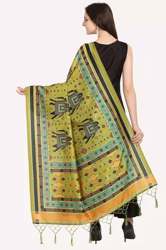 Digital print assam silk dupatta for women and girls to wear on gown chaniya choli kurti etc