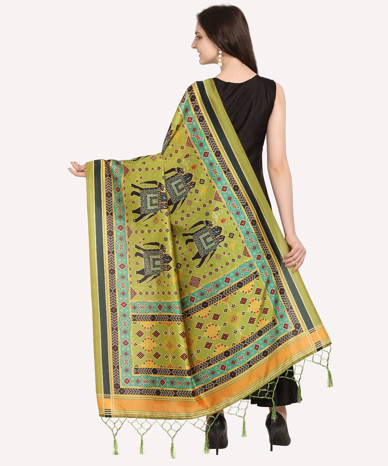 Digital print assam silk dupatta for women and girls to wear on gown chaniya choli kurti etc