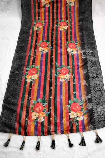Jequared silk stall printed ethnic wear dupatta