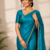 Emerald Color alpha with beads hand work rich border work Chiffon Saree