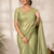 Green Color alpha with beads hand work rich border work Chiffon Saree