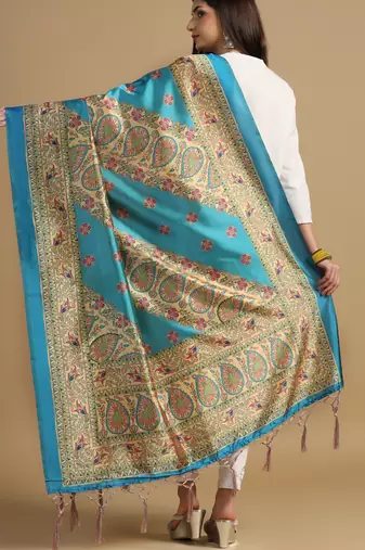Digital print assam silk dupatta for women and girls to wear on gown chaniya choli kurti etc
