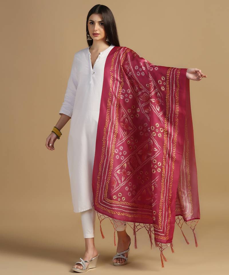 Digital print assam silk dupatta for women and girls to wear on gown chaniya choli kurti etc
