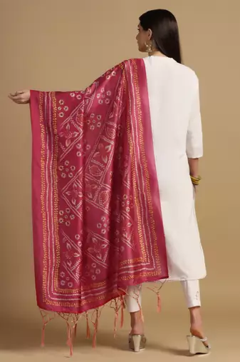 Digital print assam silk dupatta for women and girls to wear on gown chaniya choli kurti etc