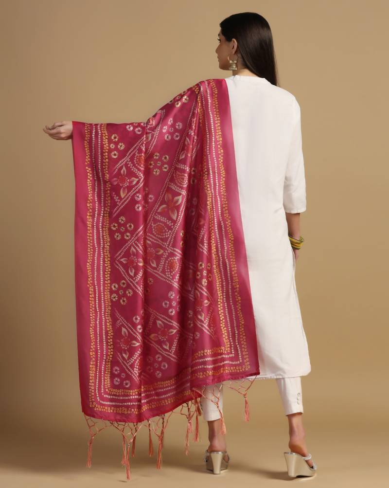 Digital print assam silk dupatta for women and girls to wear on gown chaniya choli kurti etc