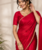 Light Red Color alpha with beads hand work rich border work Chiffon Saree