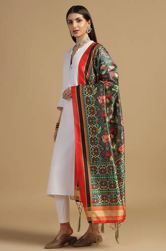 Digital print assam silk dupatta for women and girls to wear on gown chaniya choli kurti etc