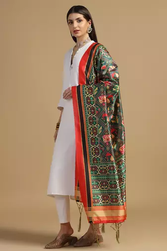 Digital print assam silk dupatta for women and girls to wear on gown chaniya choli kurti etc