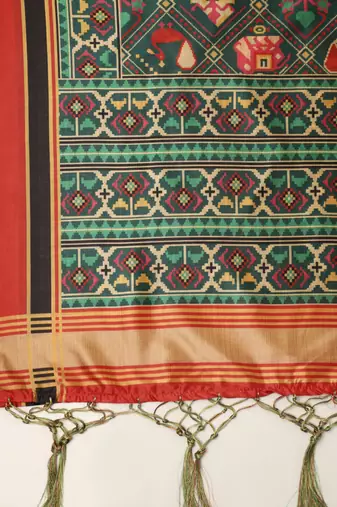 Digital print assam silk dupatta for women and girls to wear on gown chaniya choli kurti etc