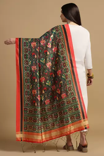 Digital print assam silk dupatta for women and girls to wear on gown chaniya choli kurti etc