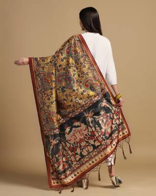 Digital print assam silk dupatta for women and girls to wear on gown chaniya choli kurti etc 3
