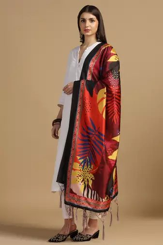 Digital print assam silk dupatta for women and girls to wear on gown chaniya choli kurti etc
