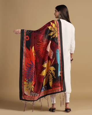 Digital print assam silk dupatta for women and girls to wear on gown chaniya choli kurti etc 5