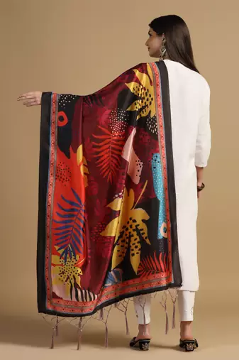 Digital print assam silk dupatta for women and girls to wear on gown chaniya choli kurti etc