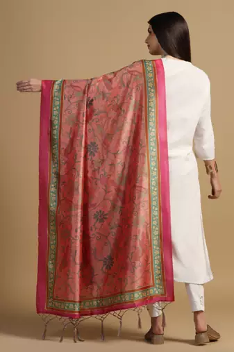 Digital print assam silk dupatta for women and girls to wear on gown chaniya choli kurti etc