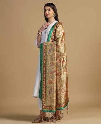 Digital print assam silk dupatta for women and girls to wear on gown chaniya choli kurti etc 1