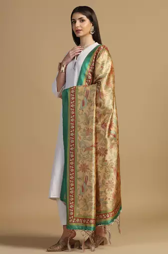 Digital print assam silk dupatta for women and girls to wear on gown chaniya choli kurti etc
