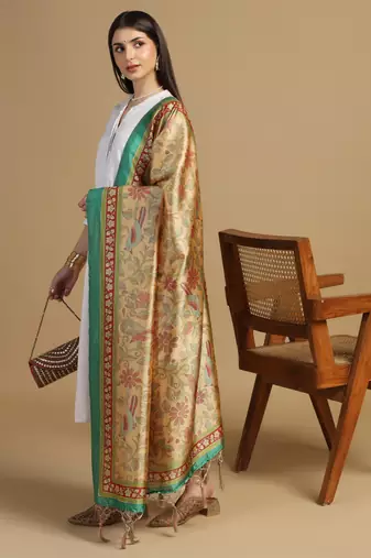 Digital print assam silk dupatta for women and girls to wear on gown chaniya choli kurti etc