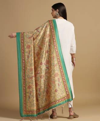 Digital print assam silk dupatta for women and girls to wear on gown chaniya choli kurti etc 3
