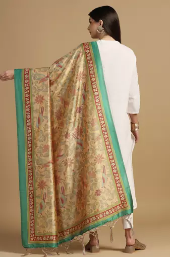 Digital print assam silk dupatta for women and girls to wear on gown chaniya choli kurti etc