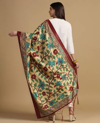 Digital print assam silk dupatta for women and girls to wear on gown chaniya choli kurti etc 2