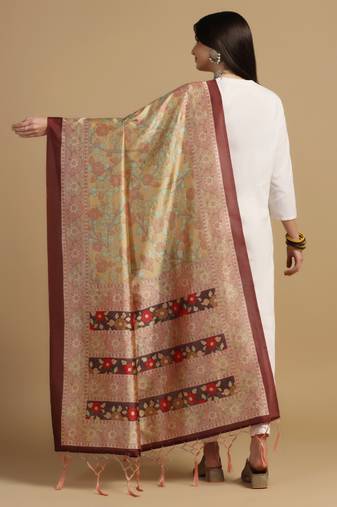 Digital print assam silk dupatta for women and girls to wear on gown chaniya choli kurti etc