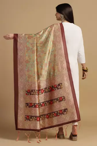 Digital print assam silk dupatta for women and girls to wear on gown chaniya choli kurti etc