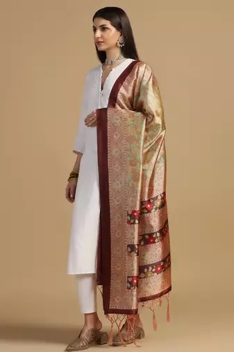 Digital print assam silk dupatta for women and girls to wear on gown chaniya choli kurti etc