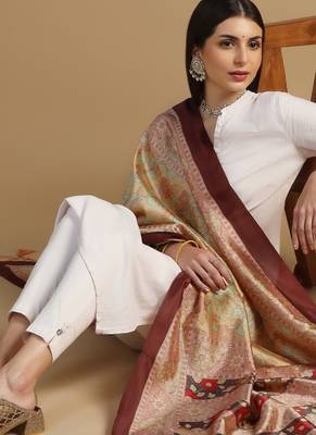 Digital print assam silk dupatta for women and girls to wear on gown chaniya choli kurti etc 3