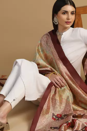 Digital print assam silk dupatta for women and girls to wear on gown chaniya choli kurti etc