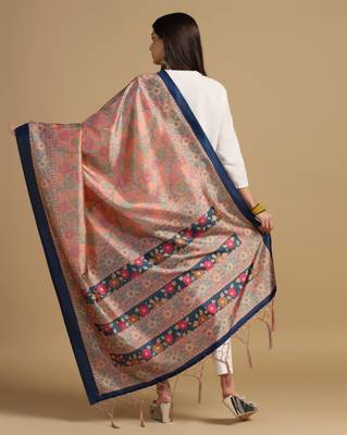 Digital print assam silk dupatta for women and girls to wear on gown chaniya choli kurti etc 1